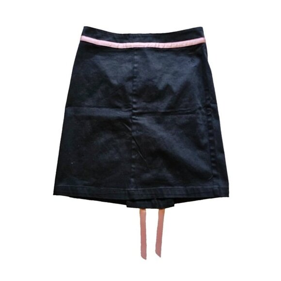Vintage French Kitty by Mighty Fine Womens Pencil Skirt, Black, Ribbon, Small